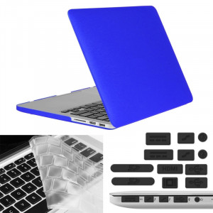 ENKAY pour Macbook Pro Retina 15,4 pouces (version US) / A1398 Hat-Prince 3 en 1 Coque de protection en plastique dur avec protection de clavier et prise de poussière de port (bleu foncé) SE910D812-20
