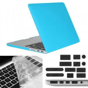 ENKAY pour Macbook Pro Retina 15,4 pouces (version US) / A1398 Hat-Prince 3 en 1 Coque de protection en plastique dur givré avec clavier de protection et prise de poussière de port (bleu) SE910L1051-20