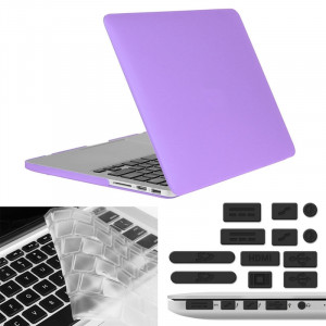 ENKAY pour Macbook Pro Retina 15,4 pouces (version US) / A1398 Hat-Prince 3 en 1 givré Hard Shell étui de protection en plastique avec clavier de protection et bouchon de poussière de port (violet) SE910P641-20