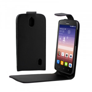 Étui en cuir de bouton magnétique de secousse verticale pour Huawei Ascend Y625 (noir) SH549B880-20
