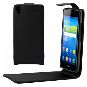 Etui en cuir PU avec boucle magnétique et rabat vertical pour Huawei Y6 (Noir) SH728B117-20