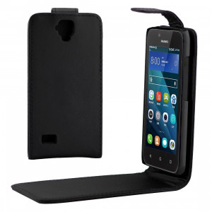 Etui en cuir PU avec boucle magnétique et rabat vertical pour Huawei Y560 (Noir) SH729B1809-20