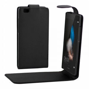 Étui en cuir avec bouton magnétique à rabat vertical pour Huawei P8 Lite (noir) SH731B1768-20