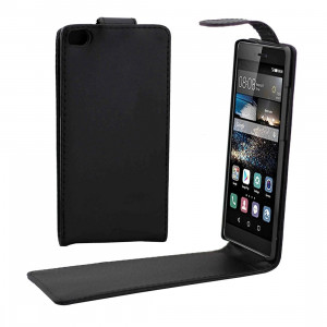 Etui en cuir à pression magnétique avec rabat vertical Huawei P8 Nappa (Noir) SH659B1287-20