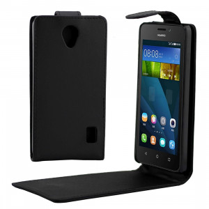 Etui en cuir Nappa Texture Flip Magnétique Snap magnétique pour Huawei Y635 (Noir) SH662B739-20