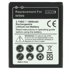 1900mAh Batterie de remplacement pour Samsung W999 SH447L14-20