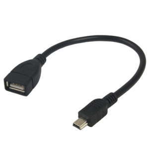 Mini adaptateur USB 5 broches USB vers USB 2.0 OTG, Longueur: 12cm (Noir) SM01771110-20