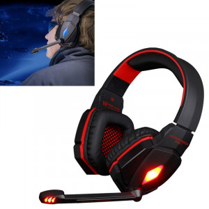 EACH G4000 Casque de jeu stéréo avec contrôle du volume du micro et lumière LED pour ordinateur, longueur de câble: 2,2 m (rouge) SK274R927-20