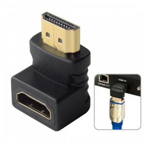 Adaptateur d'angle HDMI 19 broches mâle vers HDMI 19 broches femelle femelle (plaqué or) (noir) SH03311701-20
