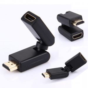 Adaptateur HDMI 19 broches mâle à femelle 360 ​​degrés (plaqué or) (noir) SH03371582-20