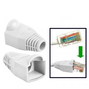 500 pcs câble réseau couvre-bouchon pour RJ45, blanc S5716W966-20