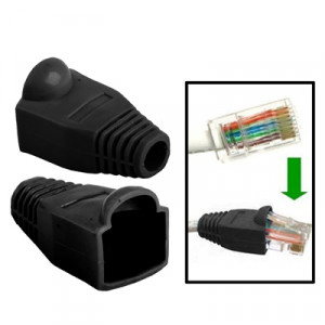 100 pcs câble réseau couvre-bouchon pour RJ45, noir S1719B383-20