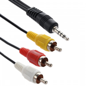Câble stéréo mâle 3,5 mm à 3 câbles RCA mâles, longueur: 75 cm SH0952612-20