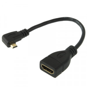 17cm 90 degrés micro HDMI droite vers mâle vers HDMI câble adaptateur femelle (noir) SH13371885-20