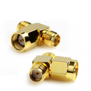 SMA Mâle à 2 SMA Femelle Adaptateur (Type T), Plaqué Or (Jaune) SS1852253-20