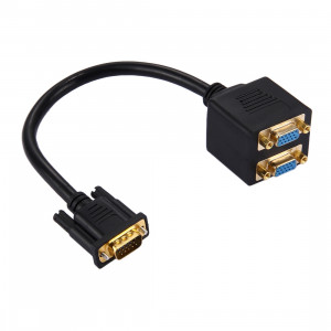 30cm VGA mâle à 2 VGA femelle Splitter Cable (Noir) S3503B1314-20