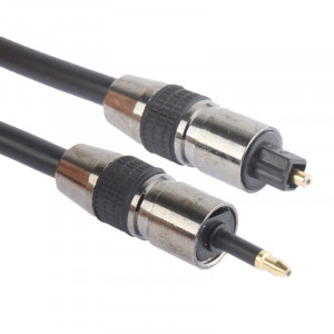 Câble audio numérique optique mâle vers 3.5 mm TOSLink, longueur: 1,5 m, OD: 5,0 mm (plaqué or) (noir) SH41071856-20