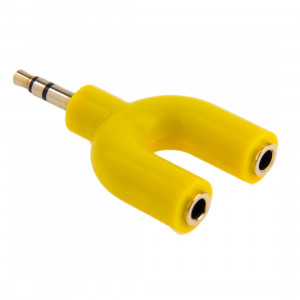 3.5mm Stéréo Mâle à Double 3.5mm Stéréo Femelle Splitter Adaptateur (Jaune) S3002Y280-20