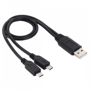 USB 2.0 Mâle à 2 Micro Câble USB Mâle, Longueur: Environ 30cm SU7310556-20