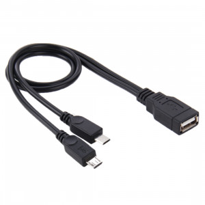 USB 2.0 Femelle à 2 Câble Micro USB USB, Longueur: Environ 30cm SU731133-20
