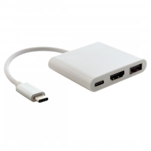 Câble adaptateur USB type C vers HDMI 3 en 1, pour MacBook 12 pouces version 2015, version Google Chromebook Pixel 2015, tablette PC Nokia N1 (argent) SH500S480-20