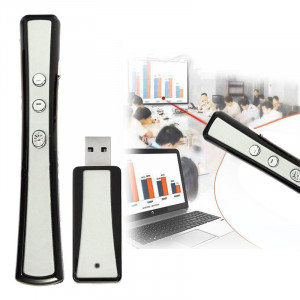 VIBOTON PP900 2.4GHz Présentation Multimédia Télécommande PowerPoint Clicker Flip Stylo avec Récepteur USB, Distance de Contrôle: 25m (Argent) SV1133834-20
