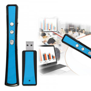 VIBOTON PP900 2.4GHz Présentation Multimédia Télécommande PowerPoint Clicker Clavier Flip avec récepteur USB, Distance de Contrôle: 25m (Bleu) SV133L959-20