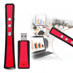 VIBOTON PP900 2.4GHz Présentation Multimédia Télécommande PowerPoint Clicker Clavier Flip avec récepteur USB, Distance de Contrôle: 25m (Rouge) SV133R741-20