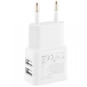 Full 2.1A Lidu Structure sans jointure double USB sortie Voyage Adaptateur de charge, Convient pour iPhone 5C et 5S, Galaxy Note III / N9000 / i9500 etc. (UE Plug) (Blanc) SH19581638-20