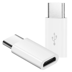 Adaptateur de convertisseur USB-C / Type-C 3.1 mâle vers micro USB femelle, longueur: 3 cm, Adaptateur convertisseur USB-C / Type-C 3.1 mâle vers micro USB femelle, longueur: 2,5 cm (blanc) SH285W206-20
