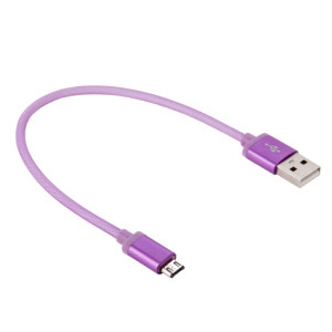 Câble de données/chargeur Micro USB vers USB 2.0 à tête métallique de style filet de 25 cm (violet) SH890P1782-20