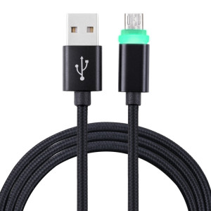 Câble de synchronisation de données micro USB vers USB 2.0 de style tissé de 1 m avec voyant LED, Câble de synchronisation de données micro USB vers USB 2.0 style tissé de 1 m avec voyant LED (noir) SH934B1017-20