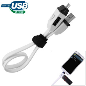 OTG-Y-01 USB 2.0 Mâle vers Micro USB Mâle + USB Femelle Câble de données de charge OTG pour téléphones / tablettes Android avec fonction OTG, longueur: 30 cm (blanc) SH821W1776-20