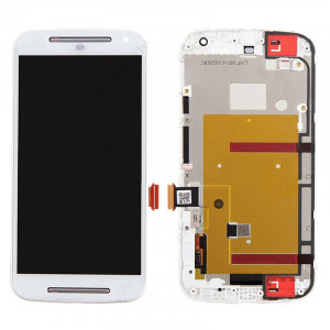 3 en 1 (LCD + Frame + Touch Pad) Assembleur de numériseur pour Motorola Moto G (2e génération) (Blanc) S3106W1385-20
