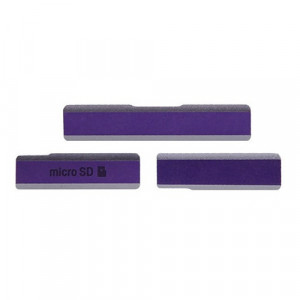 Capuchon de carte SIM + USB Port de chargement de données + Micro Bloc de carte SD Cap bloc antipoussière pour Sony Xperia Z1 / L39h / C6903 (violet) SC065P659-20