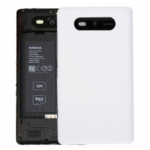 Couverture arrière de la batterie NFC couleur unie pour Nokia Lumia 820 (Blanc) SC624W50-20