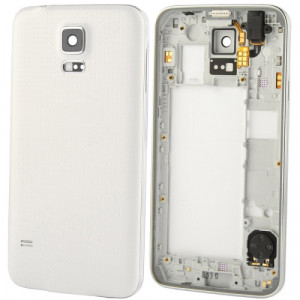 Support d'écran LCD d'origine avec câble bouton et couvercle arrière, remplacement pour Samsung Galaxy S5 / G900 (blanc) SS0286795-20