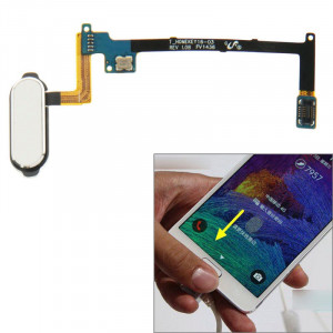 Home Flex câble avec fonction d'identification d'empreintes digitales pour Samsung Galaxy Note 4 / N910 (blanc) SH435W1024-20