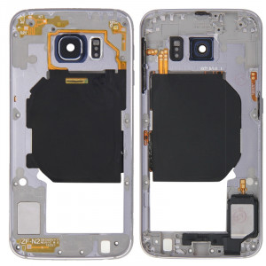 iPartsBuy Retour Plaque Boîtier Caméra Lens Remplacement du Panneau avec des Touches Latérales et Buzzer Ringer Haut-Parleur pour Samsung Galaxy S6 / G920F (Gris) SI179H1865-20