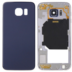 iPartsBuy Remplacement complet de la couverture de logement (panneau de lentille de logement de plaque arrière + remplacement de couverture arrière de batterie) pour Samsung Galaxy S6 / G920F (bleu) SI180L140-20