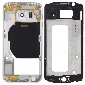 iPartsBuy Remplacement de la couverture de logement complet (boîtier avant LCD cadre lunette + logement de la plaque arrière logement de la lentille de remplacement de la caméra) pour Samsung Galaxy S6 / G920F (blanc) SI181W1502-20