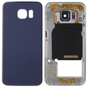iPartsBuy Couvercle de Logement Complet (Panneau de Logement de la Plaque Arrière de l'Appareil photo + Couvercle Arrière de la Batterie) pour Samsung Galaxy S6 Edge / G925 (Bleu) SI192L1743-20