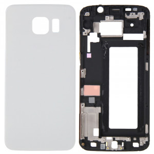 iPartsBuy Couvercle complet du boîtier (Boîtier avant Cadre LCD Cadre + Cache arrière de la batterie) pour Samsung Galaxy S6 Edge / G925 (Blanc) SI194W411-20