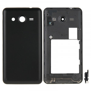 iPartsBuy Remplacement complet de la couverture du logement (cadre central Bazel + couvercle arrière de la batterie) + Remplacement du bouton de la maison pour Samsung Galaxy Core 2 / G355 (noir) SI205B1649-20