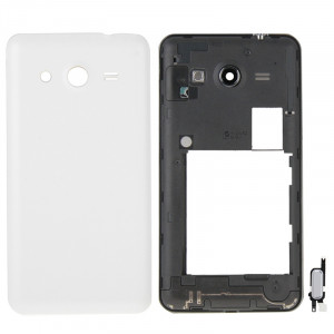 iPartsBuy couverture complète du logement (cadre médian Bazel + couvercle arrière de la batterie) + bouton d'accueil pour Samsung Galaxy Core 2 / G355 (blanc) SI205W121-20