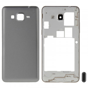 iPartsAcheter pour Samsung Galaxy Grand Prime / G530 (Version carte SIM double) Full Housing Cover (Cadre médian Bazel + couvercle arrière de la batterie) + bouton Home (gris) SI219H1995-20