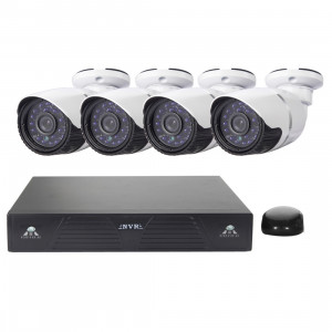 Kit NVR Caméra IP 4CH H.264 720P HD Bullet, Vision Nocturne 30m IR, Entrée Vidéo / Audio Support SH01211848-20