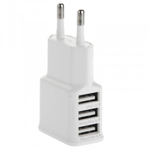5V 2A UE Plug 3 USB Chargeur Adaptateur, Pour iPhone, Galaxy, Huawei, Xiaomi, LG, HTC et autres téléphones intelligents (Blanc) SH23101419-20