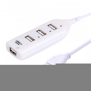 4 Ports USB 2.0 HUB, Longueur du câble: 30cm (Beige + Blanc) S4034W769-20