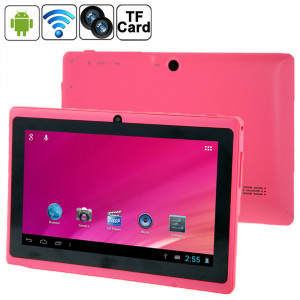 7,0 pouces Tablet PC, 512 Mo + 8 Go, Android 4.0 360 degrés de rotation du menu, Allwinner A33 Quad Core, 1,5 GHz (rose) S7703F31-20